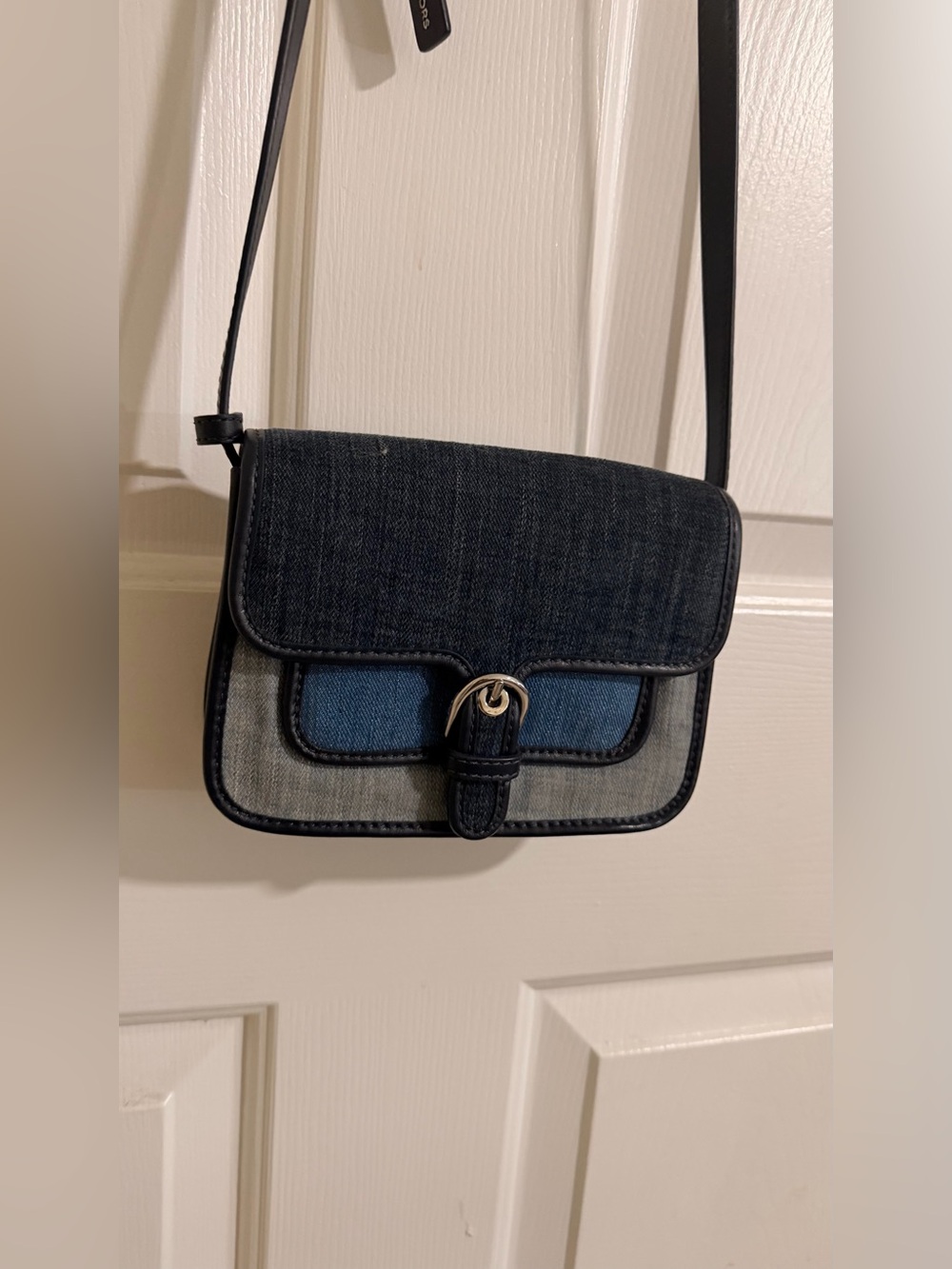 Michael Kors Denim Colorblock Crossbody - Black/Blue/Gray